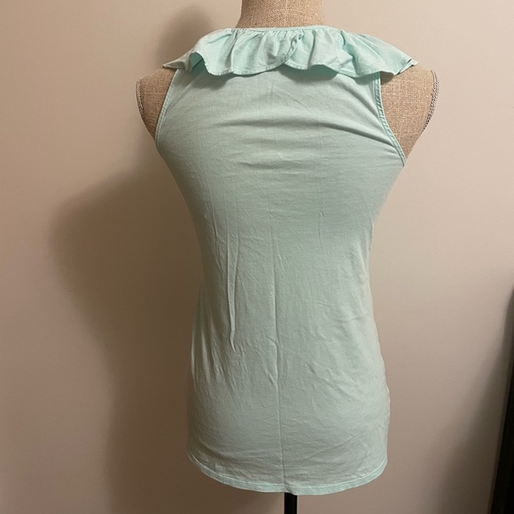 #89- LILLY PULITZER- light blue ruffled tank - Picture 2 of 4
